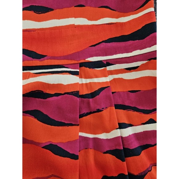 Anne Klein 18W Red Pink Navy Wave Stripe A Line Flare dress Work Cocktail - Picture 9 of 9